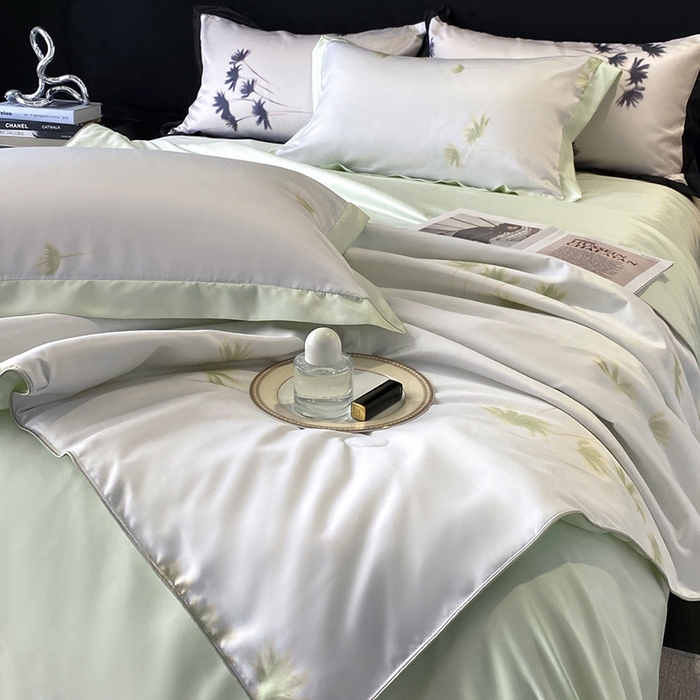 91家纺网 家纺一手货源 找家纺 （总）优悦生活馆 2025新款顺滑冰丝夏被四件套-轻梦轻语