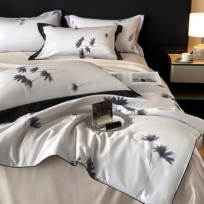 91家纺网 家纺一手货源 找家纺 优悦生活馆 2025新款顺滑冰丝夏被四件套-轻梦轻语 轻梦-香槟