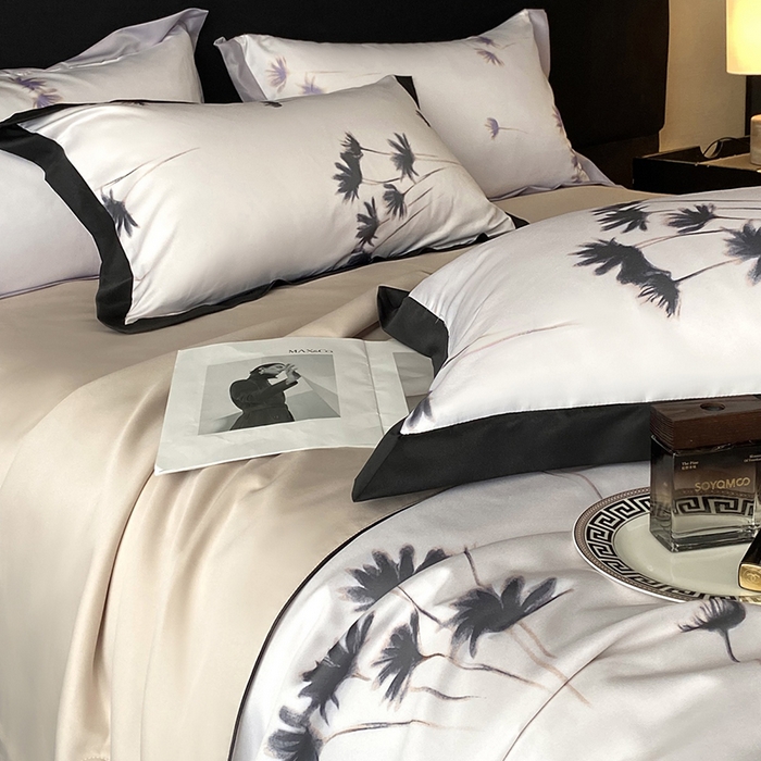 91家纺网 家纺一手货源 找家纺 优悦生活馆 2025新款顺滑冰丝夏被四件套-轻梦轻语 轻梦-香槟