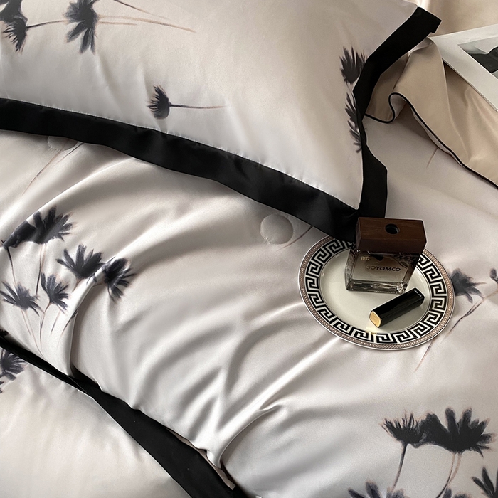 91家纺网 家纺一手货源 找家纺 优悦生活馆 2025新款顺滑冰丝夏被四件套-轻梦轻语 轻梦-香槟