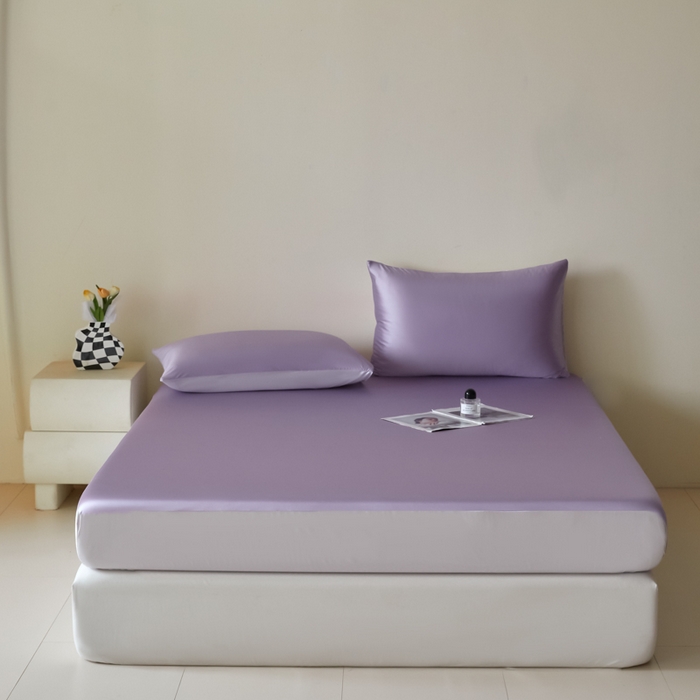 91家纺网 家纺一手货源 找家纺 圣梦莱羽绒家纺 2025春夏新款A类锦氨凉感丝亮丝冰丝绸夏凉被亲肤丝绸被芯 梦幻紫藤