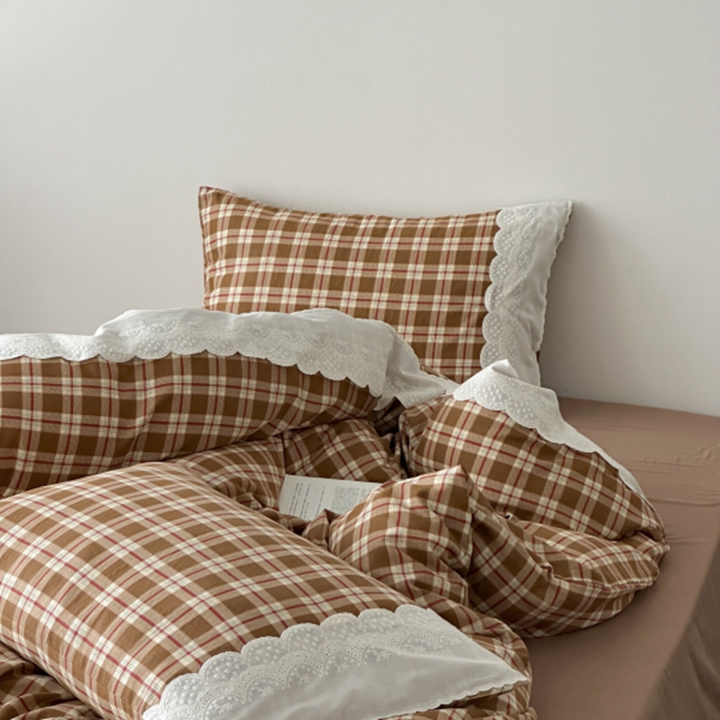 91家纺网 家纺一手货源 找家纺 旷野 2025新款全棉纯棉60支双层纱四件套 摩卡慕斯