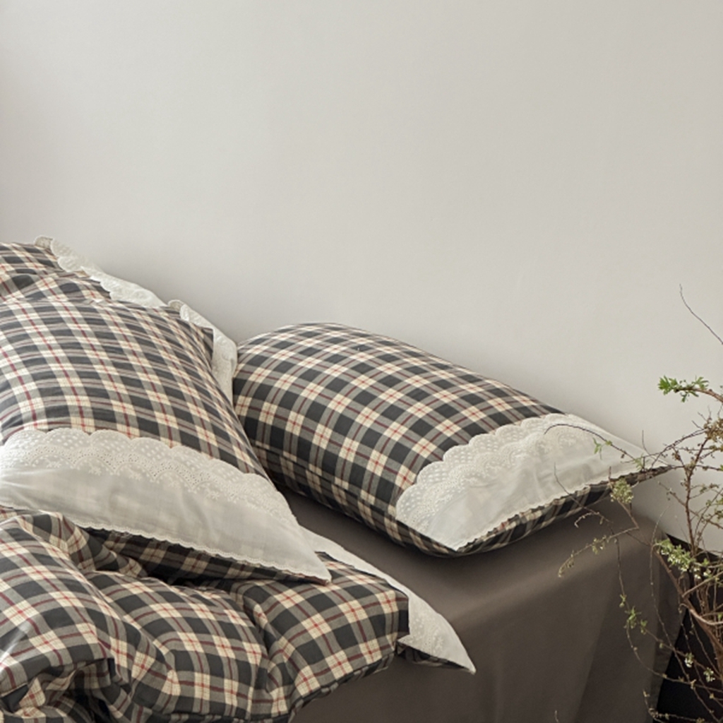 91家纺网 家纺一手货源 找家纺 旷野 2025新款全棉纯棉60支双层纱四件套 清冷乌木