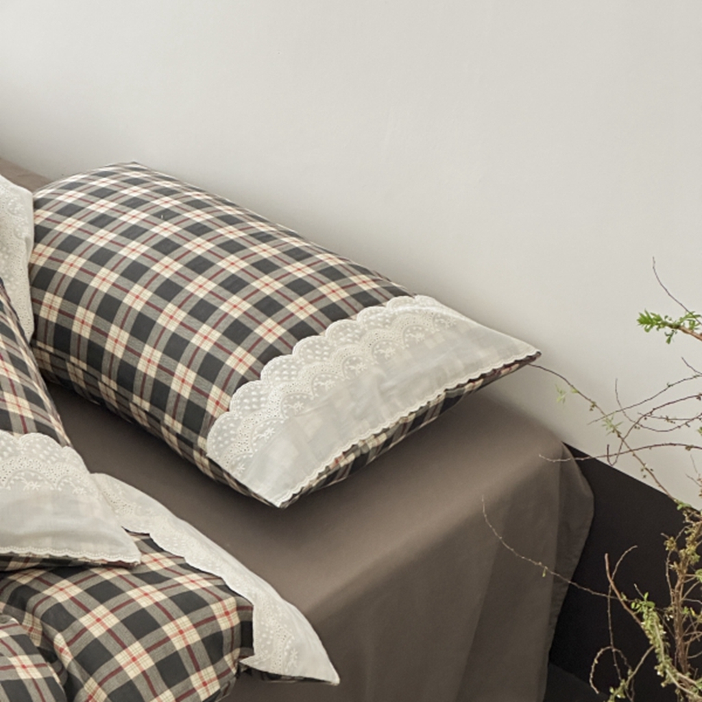 91家纺网 家纺一手货源 找家纺 旷野 2025新款全棉纯棉60支双层纱四件套 清冷乌木