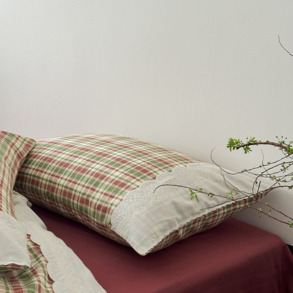 91家纺网 家纺一手货源 找家纺 旷野 2025新款全棉纯棉60支双层纱四件套 春野浮绿