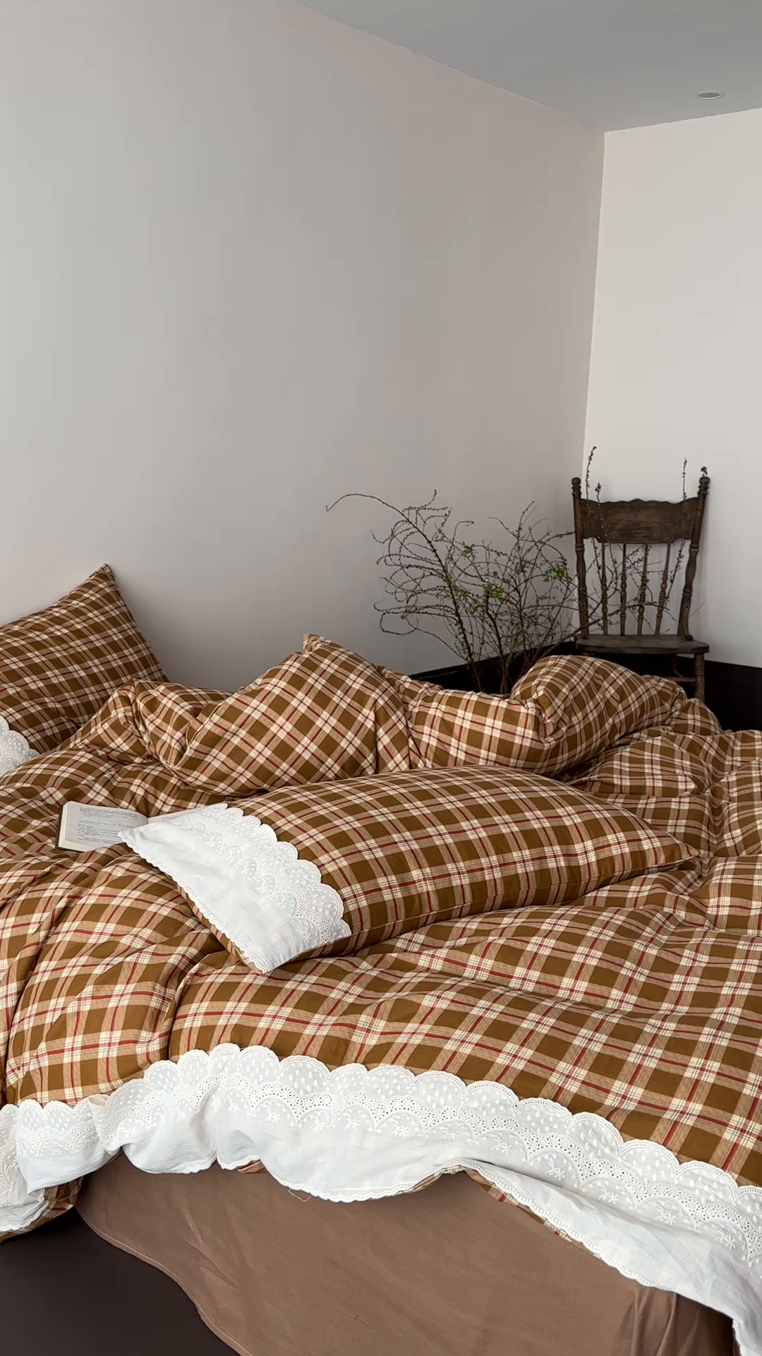 91家纺网 家纺一手货源 找家纺 旷野 2025新款全棉纯棉60支双层纱四件套 摩卡慕斯