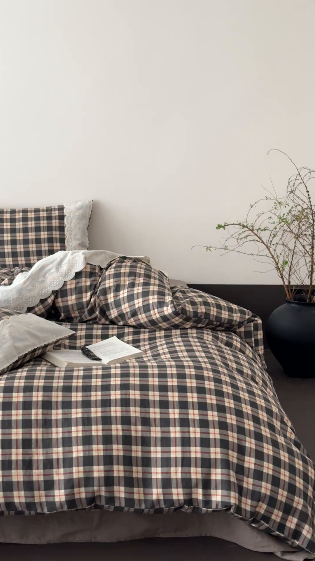 91家纺网 家纺一手货源 找家纺 旷野 2025新款全棉纯棉60支双层纱四件套 清冷乌木