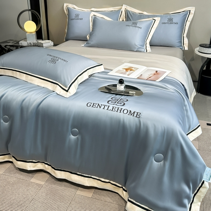 91家纺网 家纺一手货源 找家纺 小久久（小九九） 2025新款水洗真丝夏被-威廉 威廉-海清+山灰