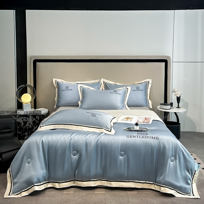 91家纺网 家纺一手货源 找家纺 小久久（小九九） 2025新款水洗真丝夏被-威廉 威廉-海清+山灰