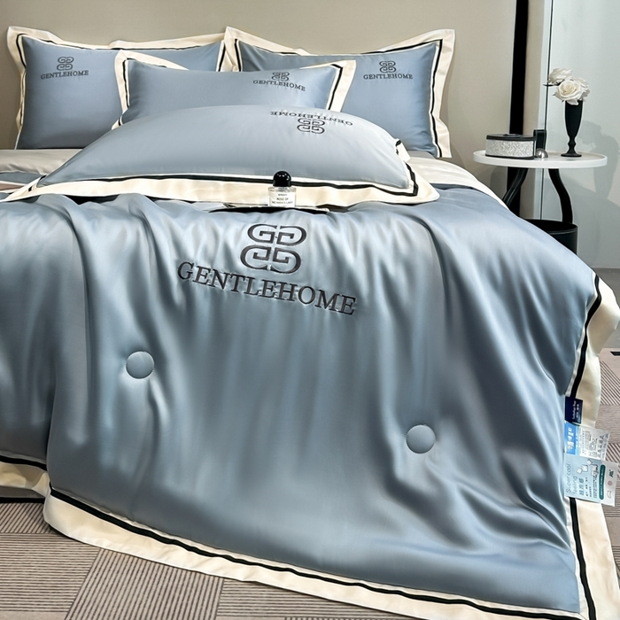 91家纺网 家纺一手货源 找家纺 小久久（小九九） 2025新款水洗真丝夏被-威廉 威廉-海清+山灰