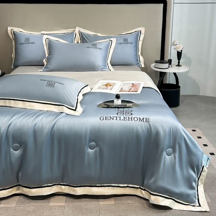 91家纺网 家纺一手货源 找家纺 小久久（小九九） 2025新款水洗真丝夏被-威廉 威廉-海清+山灰