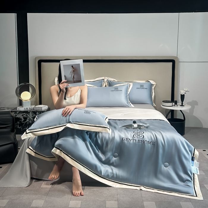 91家纺网 家纺一手货源 找家纺 小久久（小九九） 2025新款水洗真丝夏被-威廉 威廉-海清+山灰