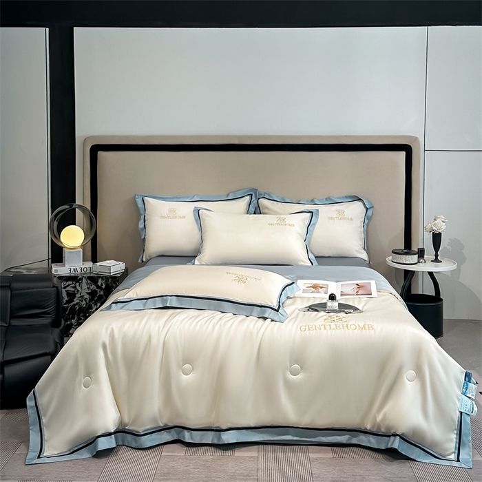 91家纺网 家纺一手货源 找家纺 小久久（小九九） 2025新款水洗真丝夏被-威廉 威廉-奶昔白+海清