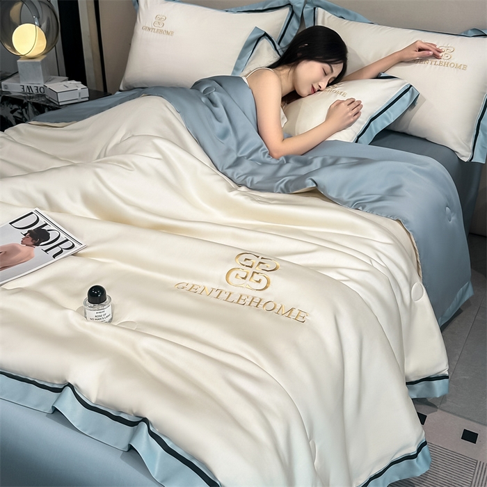 小久久（小九九） 2025新款水洗真丝夏被-威廉 威廉-奶昔白+海清
