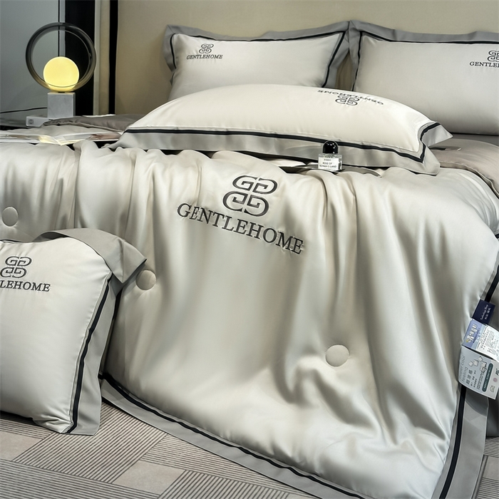 91家纺网 家纺一手货源 找家纺 小久久（小九九） 2025新款水洗真丝夏被-威廉 威廉-山灰+中灰