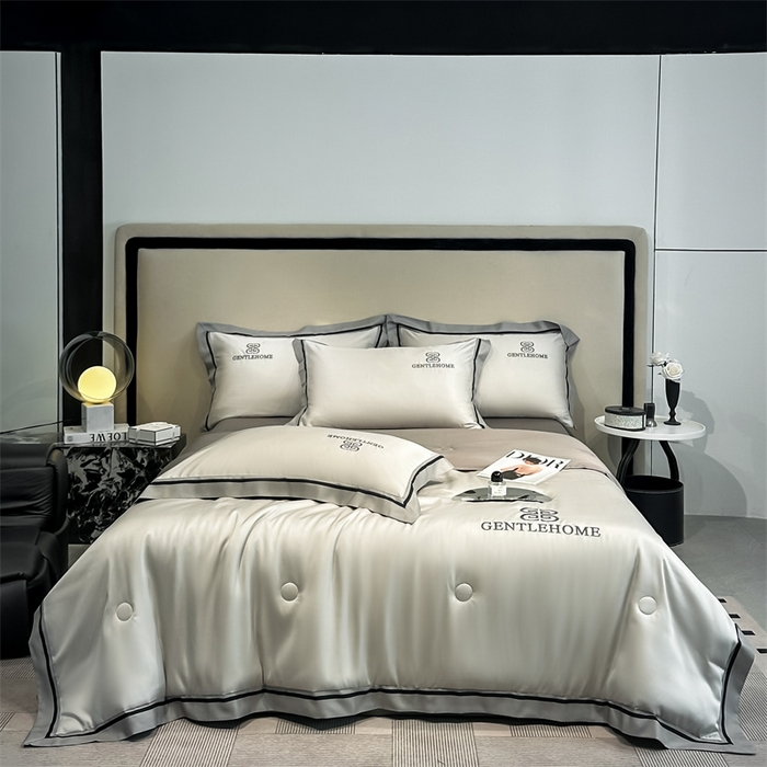 91家纺网 家纺一手货源 找家纺 小久久（小九九） 2025新款水洗真丝夏被-威廉 威廉-山灰+中灰