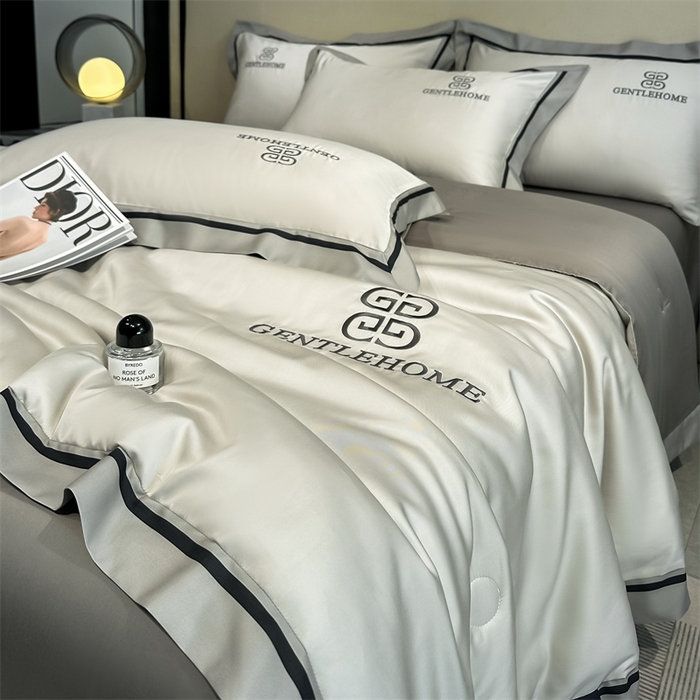 91家纺网 家纺一手货源 找家纺 小久久（小九九） 2025新款水洗真丝夏被-威廉 威廉-山灰+中灰