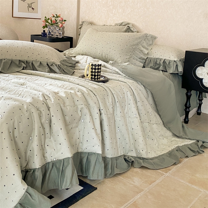 91家纺网 家纺一手货源 找家纺 （总）2025新款全棉双层纱多功能夏被四件套