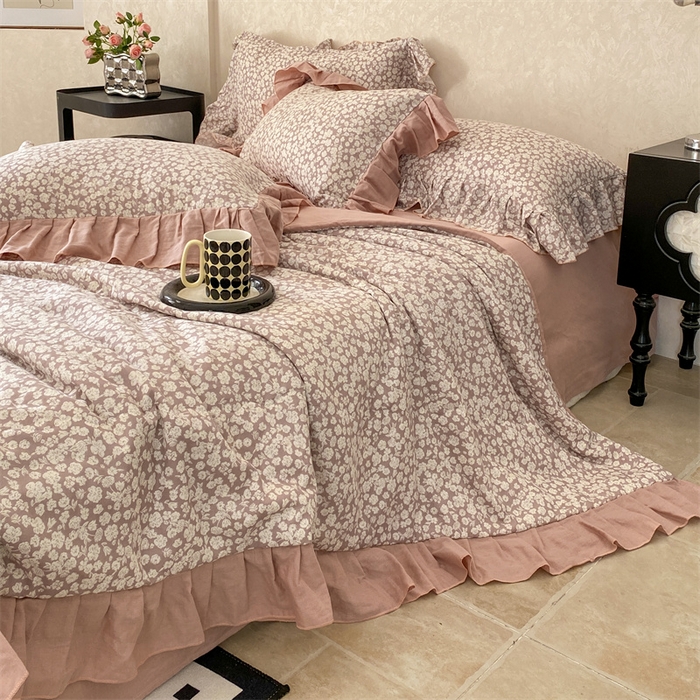 91家纺网 家纺一手货源 找家纺 （总）2025新款全棉双层纱多功能夏被四件套