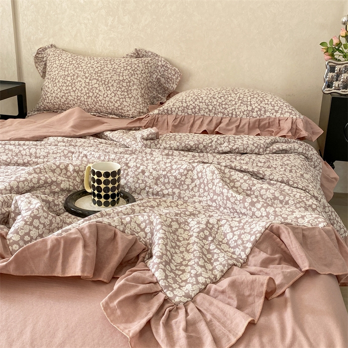 91家纺网 家纺一手货源 找家纺 （总）2025新款全棉双层纱多功能夏被四件套