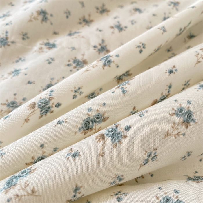 91家纺网 家纺一手货源 找家纺 2025新款全棉双层纱多功能夏被四件套 繁花遍地