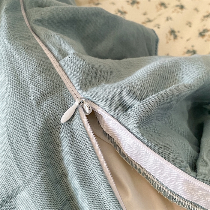 91家纺网 家纺一手货源 找家纺 2025新款全棉双层纱多功能夏被四件套 繁花遍地