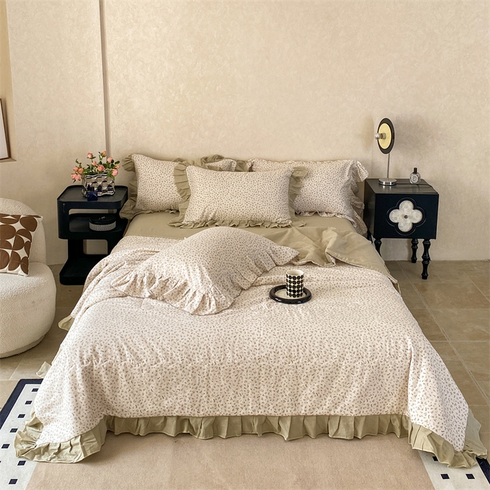 91家纺网 家纺一手货源 找家纺 2025新款全棉双层纱多功能夏被四件套 花絮