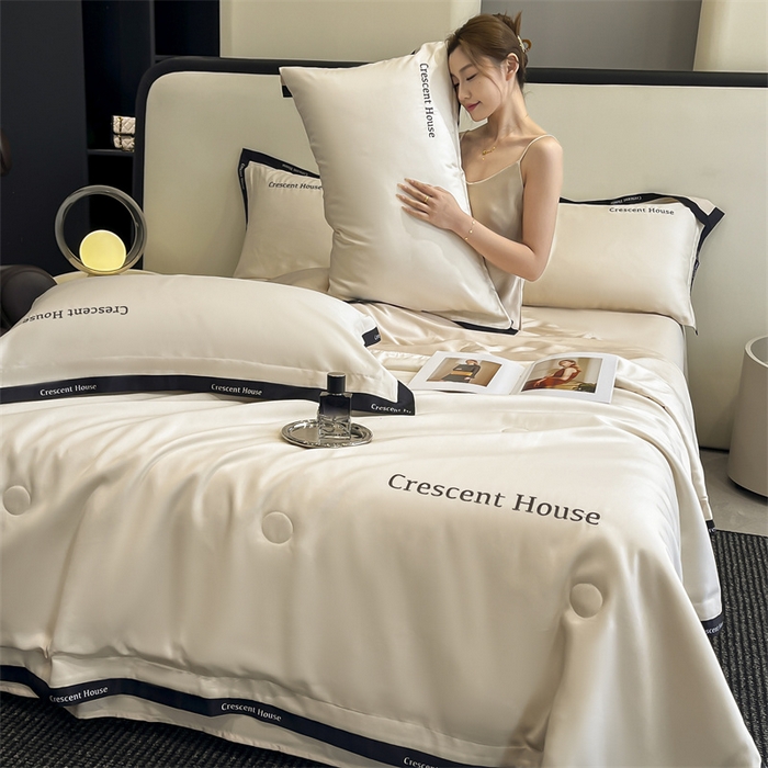 91家纺网 家纺一手货源 找家纺 （总）小久久（小九九） 2025新款水洗冰丝夏被四件套-卡瑞娜系列