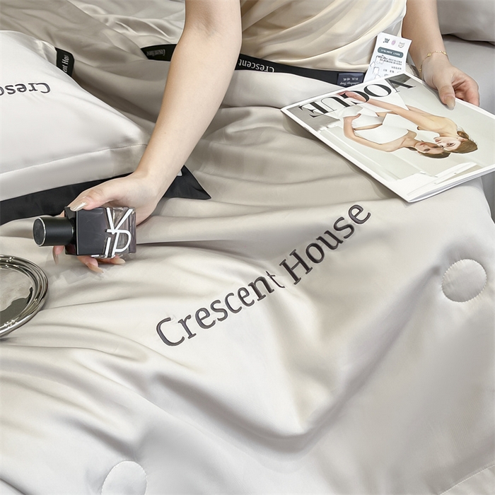 91家纺网 家纺一手货源 找家纺 小久久（小九九） 2025新款水洗冰丝夏被四件套-卡瑞娜系列 卡瑞娜-山灰