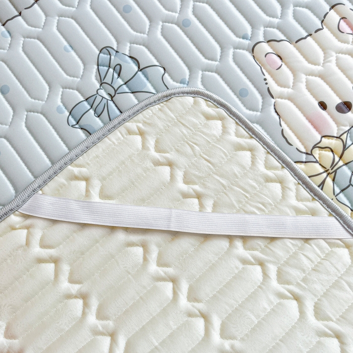 91家纺网 家纺一手货源 找家纺 沐慕 2025新款高克重小清新乳胶凉席-风格二 萌宠礼物