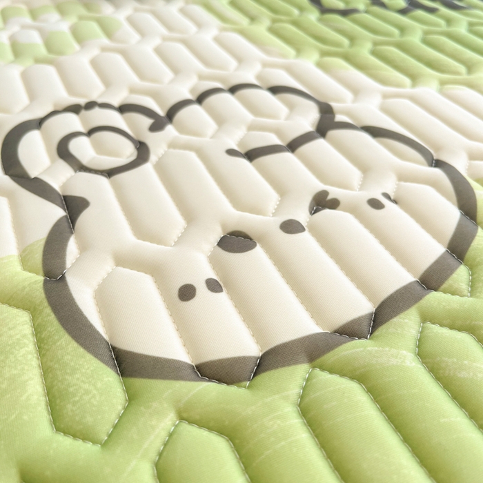 91家纺网 家纺一手货源 找家纺 沐慕 2025新款高克重小清新乳胶凉席-风格二 森系兔