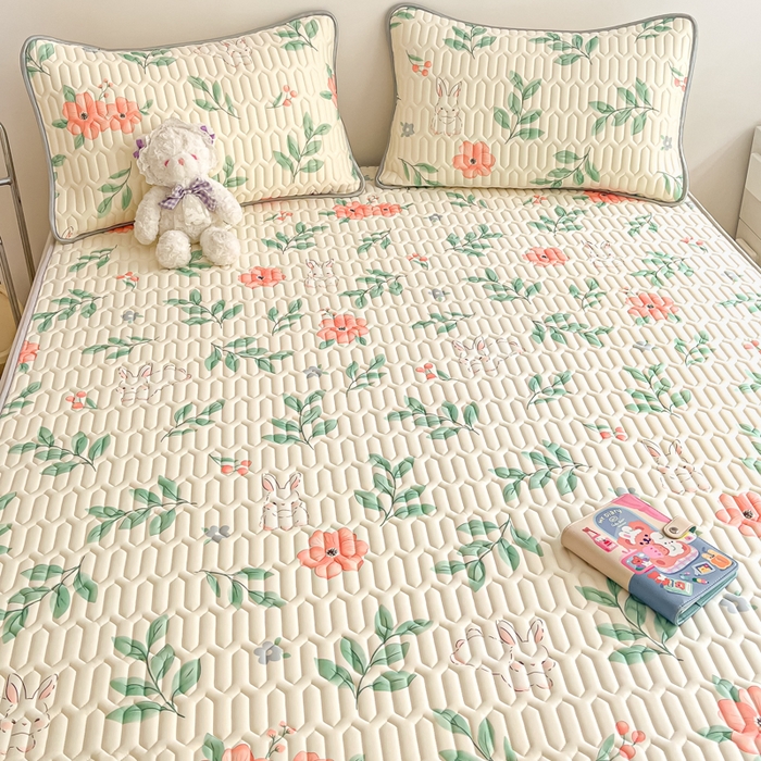 91家纺网 家纺一手货源 找家纺 沐慕 2025新款高克重小清新乳胶凉席-风格二 莫妮卡