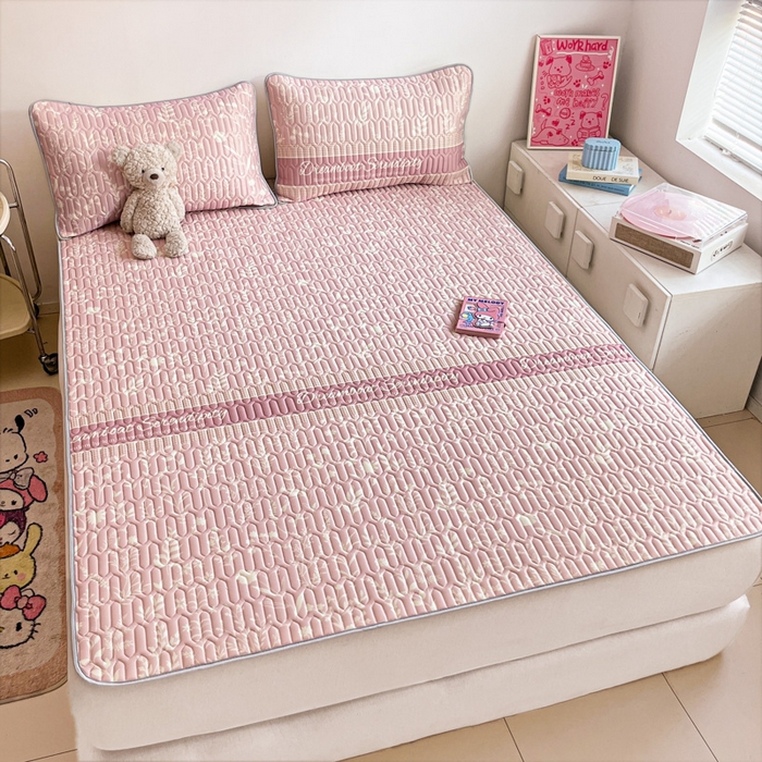 91家纺网 家纺一手货源 找家纺 沐慕 2025新款高克重小清新乳胶凉席-风格二 宠物乐园