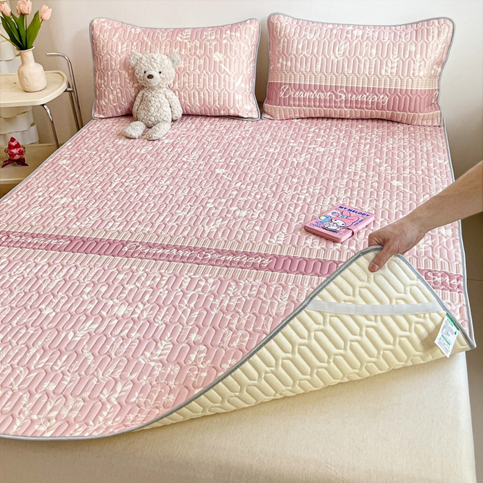 91家纺网 家纺一手货源 找家纺 沐慕 2025新款高克重小清新乳胶凉席-风格二 宠物乐园