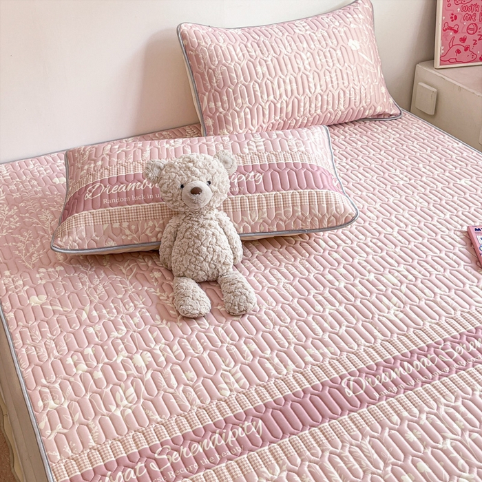 91家纺网 家纺一手货源 找家纺 沐慕 2025新款高克重小清新乳胶凉席-风格二 宠物乐园