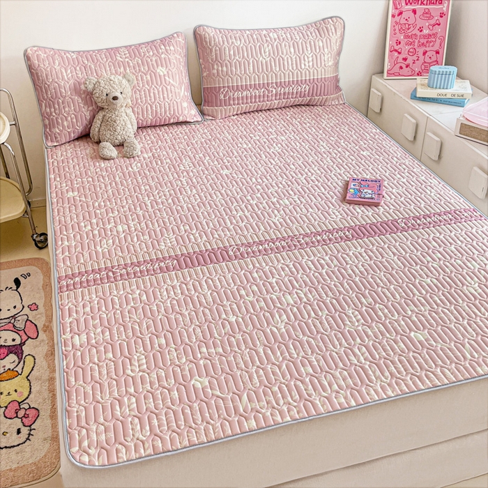 91家纺网 家纺一手货源 找家纺 沐慕 2025新款高克重小清新乳胶凉席-风格二 宠物乐园