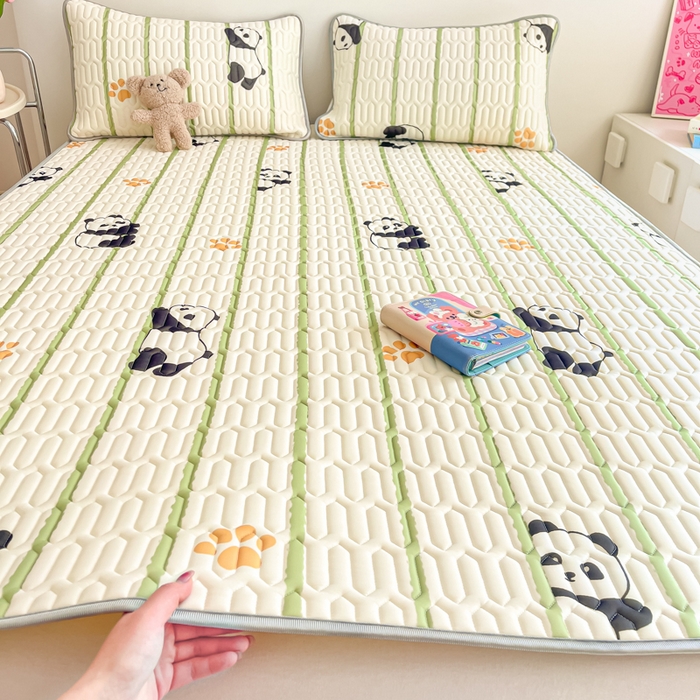 沐慕 2025新款高克重小清新乳胶凉席-风格二 熊猫嘟嘟