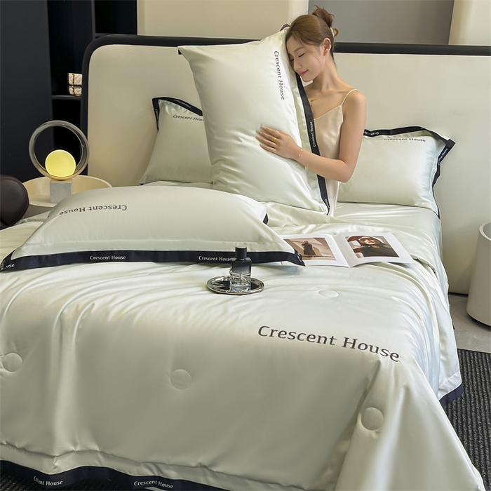 91家纺网 家纺一手货源 找家纺 小久久（小九九） 2025新款水洗冰丝夏被四件套-卡瑞娜系列 卡瑞娜-水果清香