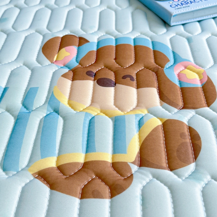 91家纺网 家纺一手货源 找家纺 沐慕 2025新款高克重小清新乳胶凉席-风格二 腊肠狗