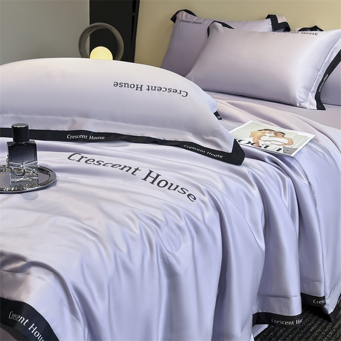 91家纺网 家纺一手货源 找家纺 小久久（小九九） 2025新款水洗冰丝夏被四件套-卡瑞娜系列 卡瑞娜-星黛紫