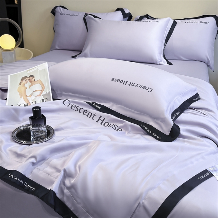 91家纺网 家纺一手货源 找家纺 小久久（小九九） 2025新款水洗冰丝夏被四件套-卡瑞娜系列 卡瑞娜-星黛紫