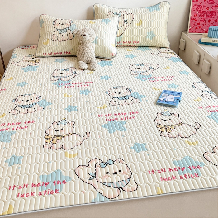 91家纺网 家纺一手货源 找家纺 （总）沐慕 2025新款高克重小清新乳胶凉席-风格二