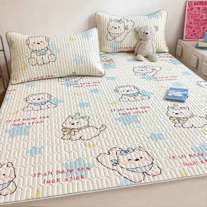 91家纺网 家纺一手货源 找家纺 （总）沐慕 2025新款高克重小清新乳胶凉席-风格二