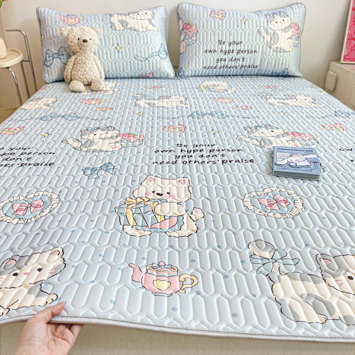 91家纺网 家纺一手货源 找家纺 （总）沐慕 2025新款高克重小清新乳胶凉席-风格二