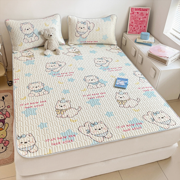 91家纺网 家纺一手货源 找家纺 （总）沐慕 2025新款高克重小清新乳胶凉席-风格二