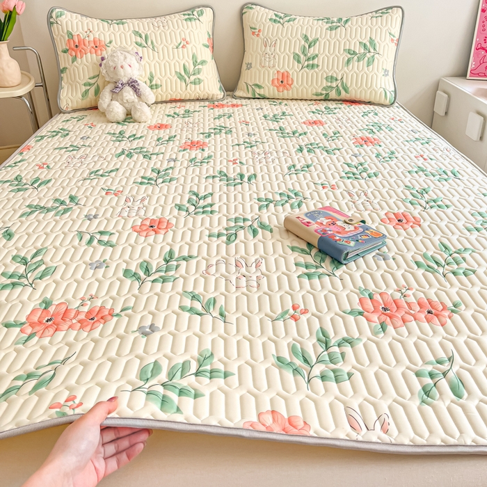 91家纺网 家纺一手货源 找家纺 （总）沐慕 2025新款高克重小清新乳胶凉席-风格二