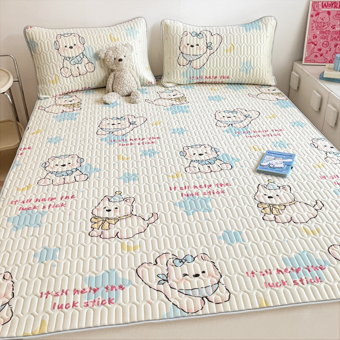 91家纺网 家纺一手货源 找家纺 （总）沐慕 2025新款高克重小清新乳胶凉席-风格二