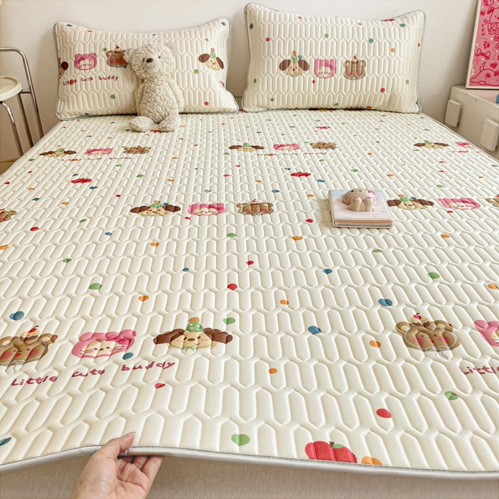 91家纺网 家纺一手货源 找家纺 （总）沐慕 2025新款高克重小清新乳胶凉席-风格二