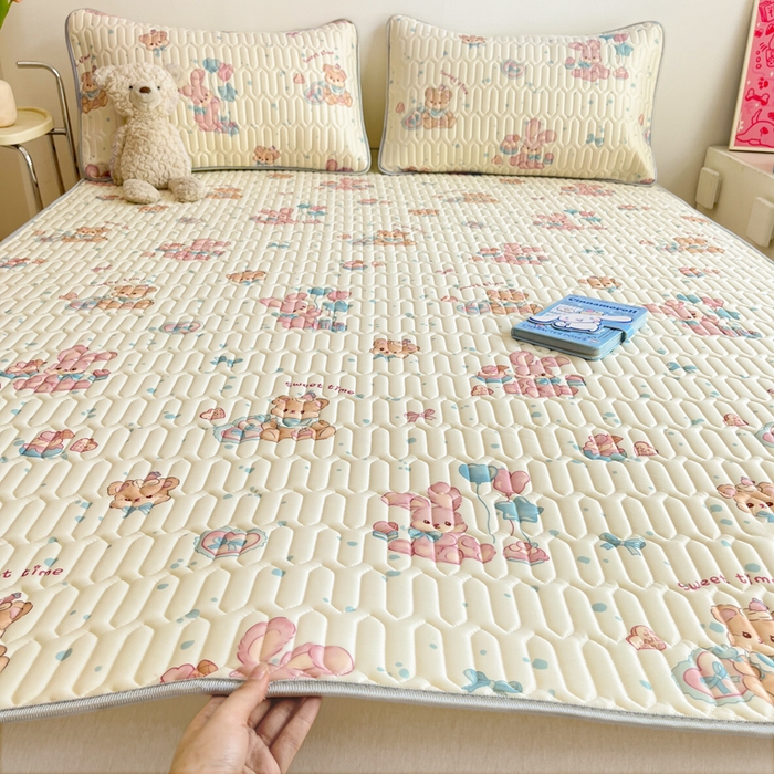 91家纺网 家纺一手货源 找家纺 （总）沐慕 2025新款高克重小清新乳胶凉席-风格二