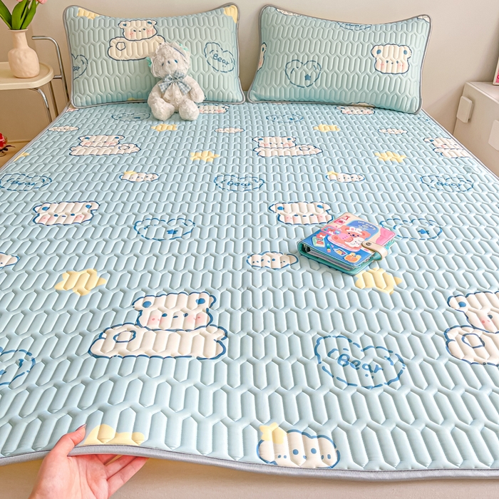 91家纺网 家纺一手货源 找家纺 （总）沐慕 2025新款高克重小清新乳胶凉席-风格二